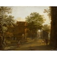 thumbnail image 2 of Jan Both 24x20 Black Ornate Framed Double Matted Museum Art Print Titled: Street with Drawbridge, 2 of 5