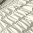 thumbnail image 3 of SGI Bedding 3 Piece Cotton Multi Ruffle Duvet Cover Ivory Solid 600TC Calking, 3 of 7