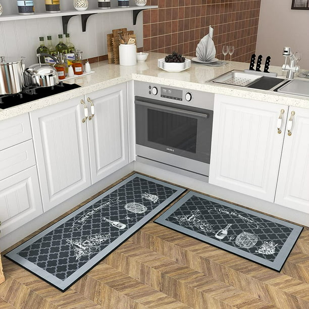 Kitchen Rugs And Mats Set Of 2, Washable Rugs For Kitchen