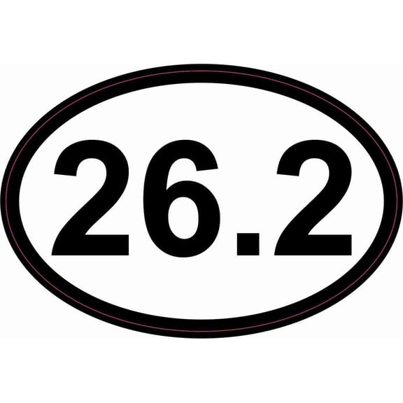 4.5in x 3in Black Marathon 26.2 Running Run Bumper Sticker Vinyl Window Decal