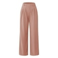 thumbnail image 7 of Jxximdong Palazzo Pants for Women, Elegant Loose Wide Leg Pants Plain Lightweight Stretchy Casual Trousers with Pockets, Pink Womens Casual Trousers, 7 of 7