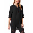 thumbnail image 5 of SAYFUT Junior's Plus Chiffon Blouse Top T-Shirt Loose V Neckline Top Long Sleeve Blouse Size S-5XL, 5 of 7