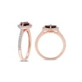 thumbnail image 4 of 0.95 Carat (Ctw) Oval Garnet Ring in 10K Rose Pink Gold with Diamonds for Women, 4 of 6