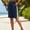Blue, variant on Womens Lightweight Shorts Casual Cotton Linen Bermuda Shorts Elastic Waist Drawstring Summer Comfy Bottoms by Yigetop Beige L