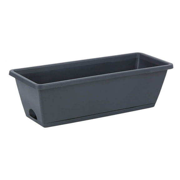 Large Rectangular Planter Box with Drainage Raised Garden Bed for Outdoor Indoor Flowers Vegetables Herbs Balcony Patio Yard Home Gardening Container with Tray