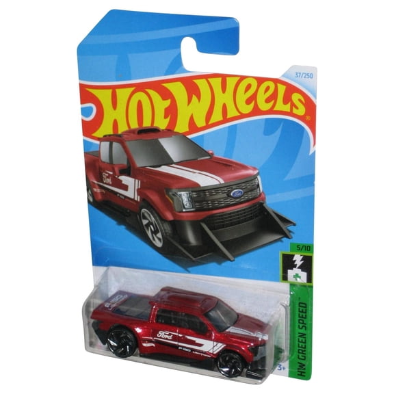 Hot Wheels HW Green Speed 5/10 (2021) Red Ford F-150 Lightning Custom Toy Truck 37/250
