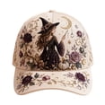 thumbnail image 3 of FUZHIQ 3D Halloween Embroidered Baseball Cap for Women Men Adjustable Soft Breathable Hats Elegant Trendy Headwear for Shopping Travel Daily Vacation, 3 of 5