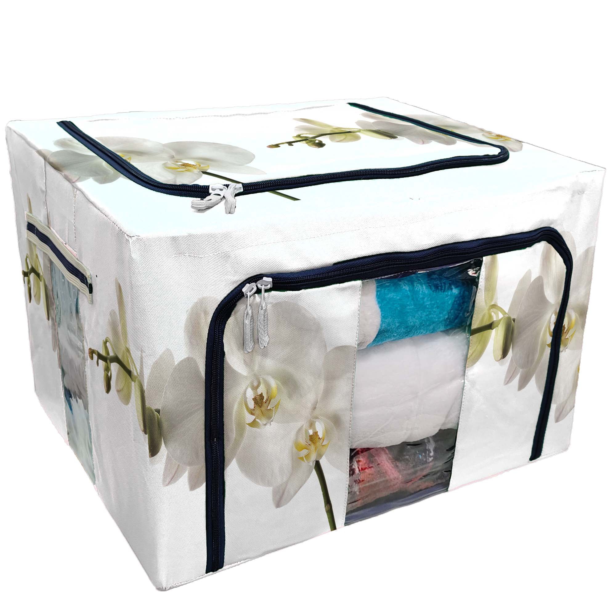 PKQWTM White Dendrobium Orchid Storage Bag Clear Window Storage Bins