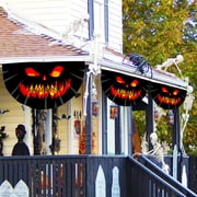 ONHUON Halloween Fan Flag Banner Bunting Decoration Outdoor Print Horror With Canvas