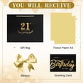 thumbnail image 3 of Black  21st Birthday  Bag with Card and Tissue Paper, 12.6"x9.84"x3.9" Elegant Present Bag for Adults, 21 Year Old Birthday Keepsake Party Supplies, 3 of 6