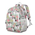 thumbnail image 2 of Shih Tzu Dog and Flower Floral Backpack for School,Cute School Bag,Schoolbag with Adjustable Shoulder Straps & Padded Back,15"x11.42"x5.5", 2 of 6