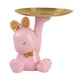 thumbnail image 3 of Figura de conejo, joyería, baratijas, bandeja para servir, decoración de resina, estatua, escultura Rosado, 3 of 9