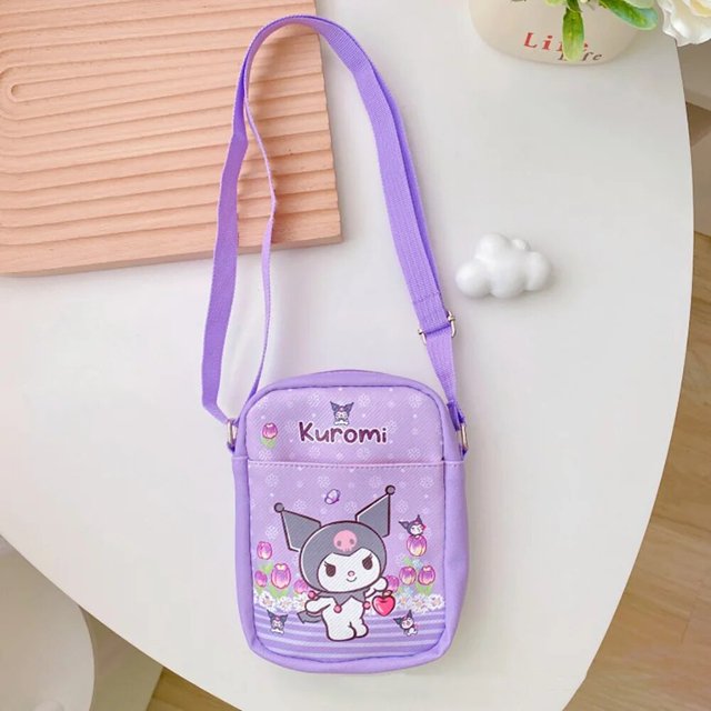 Bolsos cruzados Sanrio para niñas, bandoleras de hombro, lindas mochilas portátiles de dibujos animados, bolsa de monedas Kawaii, Hellokitty Cinnamorol