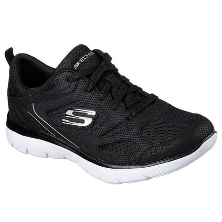 Women's Skechers Summits Suited Black White 12982/BKW with Memory