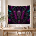 thumbnail image 5 of Moon Stars Ornate with Human Skull Adorned Elaborate, Spooky Gothic for Gothic Decor Fans, Dark Art Decor, Halloween Gift, Tapestry Wall Hanging for Bedroom and Dorm, 5 of 7