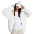 thumbnail image 6 of ZyeKqe Hoodies for Women Long Sleeve Zip up Sweatshirts Casual Drawstring Jackets with Pockets Overcoat, 6 of 8
