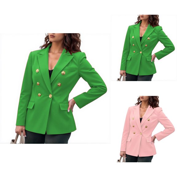 Casual Blazer Jacket for Women 2025 Long Sleeve Slim Fit Notch Lapel Collar Business Casual Work Office Jacket
