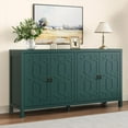 thumbnail image 5 of Heynemo Modern Sideboard Buffet Cabinet, 60" Credenza with 4 Doors and Adjustable Shelves, Kitchen Coffee Bar Cabinet for Dining Room, Living Room, Forest Green, 5 of 7