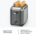 thumbnail image 5 of BLACK+DECKER 2‑Slice Toaster with Rapid Toast Technology, Black Stainless Steel, Extra‑Wide Self‑Centering Slots, 7 Settings, Pull‑Out Crumb Tray, 5 of 12
