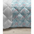 thumbnail image 3 of Blue Nautical Down Alternative Comforter, Lavender Blue and Grey Tone Hexagons with Different Motifs, Microfiber Quilt for All Season, 5 Sizes, White Dark Slate Blue, by Ambesonne, 3 of 3