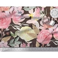 thumbnail image 2 of Soimoi Rayon Crepe Fabric Leaf Floral Print Fabric by The Yard 46 Inch Wide, 2 of 3