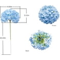 thumbnail image 4 of Artificial Hydrangea Silk Flower Heads with Stem Fake Blue Hydrangea Bigger Flowers for Wedding Home Garden Centerpiece Pack of 6, 4 of 5