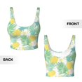 thumbnail image 6 of Sports Bra For Women, Cute Pineapple Green Leaves Flower Sports Bras For Women High Support, Workout Tank Tops Woman With Removable Cups, 6 of 8