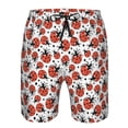 thumbnail image 3 of Cauagu Red Ladybugs Print Men's Swim Trunks,Hawaiian Bathing Suit Swimsuits Beach Shorts with Pockets for Men Quick Dry Swimming Board Shorts-Small, 3 of 6