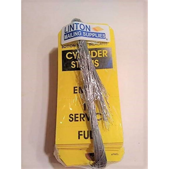 3-Part Gas Cylinder Status Perforated Tags with Pre-Attached Wire, 100 Tags/Pack, 3.125" x 6.25"