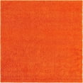 thumbnail image 1 of Unique Loom 3126267 8 ft. 2 in. x 8 ft. 2 in. Solid Shag Square Rug, Tiger Orange, 1 of 2