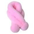 thumbnail image 2 of dianhelloya Thickened Wide Plush Ball Noble Thermal Scarf Female Autumn Winter Solid Faux Fur Scarf Wrap Pink, 2 of 8