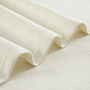 Mainstays Southport Textured Light Filtering Curtain Panel Pair, Set of 2, Ivory, 40 in W x 63 in L