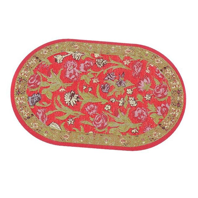 Alfombra para casa de muñecas perfke alfombra tejida en miniatura decoración de suelo 1/12 rojo verde
