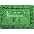 thumbnail image 1 of Ahgly Company Indoor Rectangle Medallion Emerald Green French Area Rugs, 2' x 5', 1 of 4