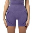 thumbnail image 2 of AXXD Yoga Shorts for Women,Yoga Shorts With Pockets for Women,Women Athletic Yoga Casual Stetch Shorts,Solid,High Waist Rise,Butt Lifting,Fast Drying,Tummy ControlPurple,S (US:4), 2 of 9