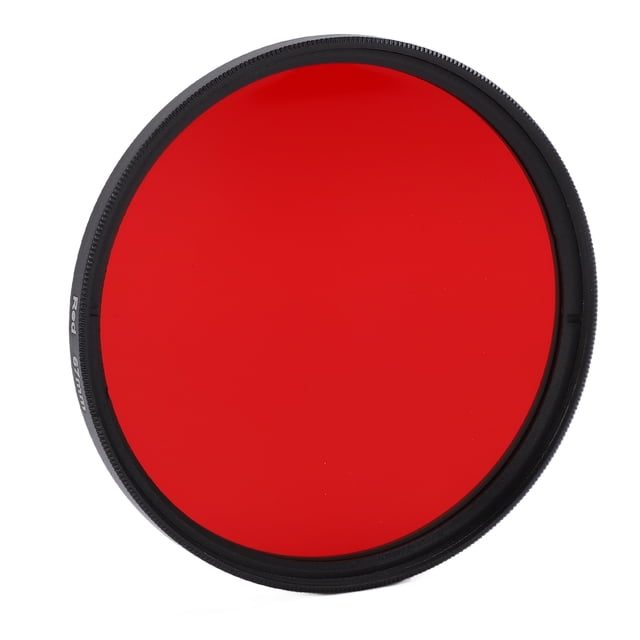 Filtre d'Objectif Rouge, Filtre d'Objectif de Caméra Fileté en Verre Optique Couleur Rouge Cadre en Alliage d'Aluminium Durable Installation Facile pour Objectif de Caméra