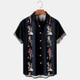 thumbnail image 2 of Camisas s Para Hombre Camisa de manga corta con solapa y hebilla de bolsillo con impresión digital 3D para hombre (Black, 3XL), 2 of 4