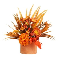 KOYPTL Small Artificial Potted Fall Flowers Outdoor,Plastic Faux Plants Berry Maple Tree for Thankgiving Harvest Holiday Ornament Supplies Garden Porch Home Farmhouse Party Table Centerpieces Decor