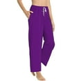 thumbnail image 2 of Balery Purple print Women's Pajama Pants,Ultra Lightweight Pjs,Lounge Pant-Medium, 2 of 9