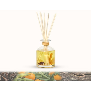 Benevolence LA Golden Luster Reed Diffuser Orange, Cedarwood & Clove Home Fragrance Diffuser for Bathroom