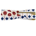 thumbnail image 1 of Tribal Headband, Colored Vector Seamless Pattern with Mayan Inspired Motif Print, Elastic and Soft Women's Bandana for Sports and Everyday Use, Grey Red Coconut, by Ambesonne, 1 of 3