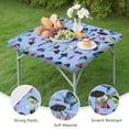 thumbnail image 4 of Colorful Mushroom Pattern Light Blue Pattern Square Fitted Tablecloth with Elastic Edge,Square Table Cover,Washable Elastic Table Cover for Home Kitchen Party Decor 34"x34", 4 of 6