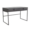 thumbnail image 4 of Diamond Sofa Spectrum 2-Drawer Solid Mango Wood Desk in Smoke Grey Finish with Gun Metal Finished Legs by Diamond Sofa, 4 of 8