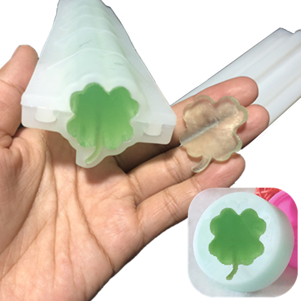 FourLeaf Clover Tube Column Silicone Mold Embed Soap Mould for Mouse