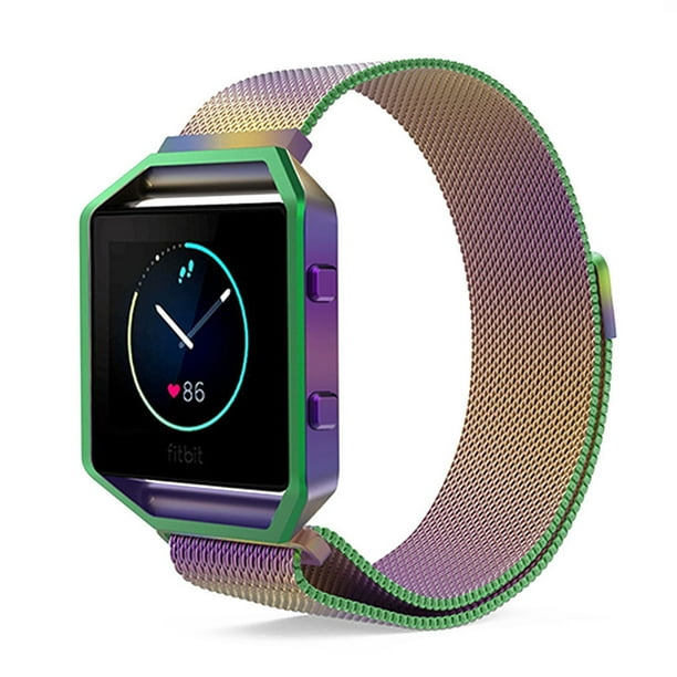 Goldcherry for Fitbit Blaze Accessory Band Oitom Frame Housing Milanese Loop Stailess Steel Band for Fitbit Blaze Smart Watch Fitness Band Multi color