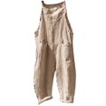thumbnail image 1 of Pantalones rectos Honeeladyy para mujer, mono sin mangas con bolsillos y banda para el pelo a rayas, 1 of 7
