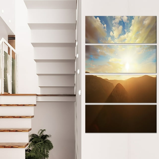 Sunset over Gloomy Mountains - African Landscape Canvas Art Print
