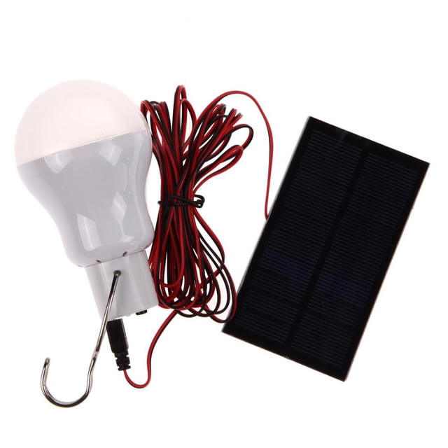 Lámpara Bombilla LED Solar Portátil Exterior Campaña Pesca