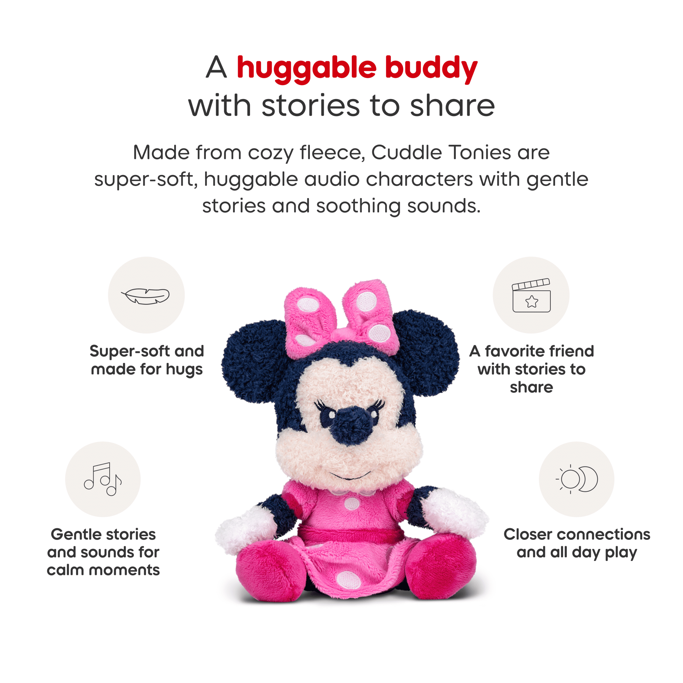 Tonies Cuddle Tonie Minnie Mouse Audio Toy Plush from Disney, Age Group 3+
