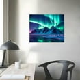 thumbnail image 3 of ONETECH  Green Blue Aurora Wall Art Northern Light Canvas Prints on Picture Aurora Borealis Nature Starry Scenery Landscape Painting Modern Wall Decor for Home Bathroom Bedroom 20x16in, 3 of 4